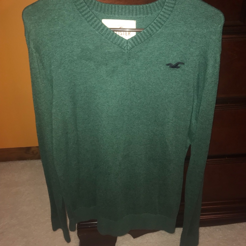 Dark Green V-Neck Sweater